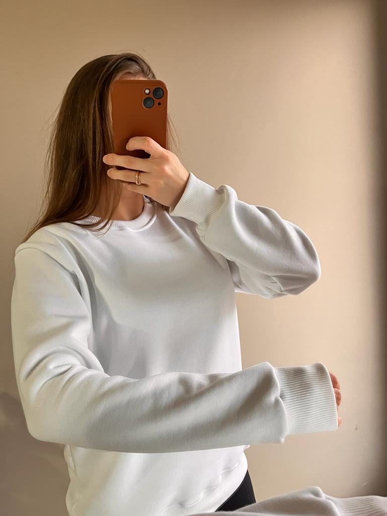 Beyaz Unisex Sweatshirt